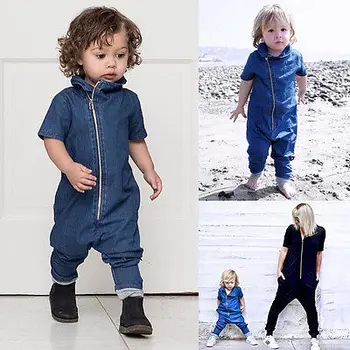 Moda za Otroke, igralne obleke Denim Newborn Baby Toddler Fantje Romper Jumpsuit Obleke, Oblačila, Otroci, Oblačila 0-3Y
