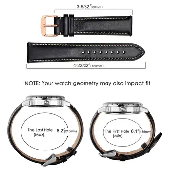 Anbeer Hitro Sprostitev Watchband 18 mm 20 mm 22 mm Pravega Usnja Watch Trak Zapestnico z Rose Zlata Sponke za Galaxy