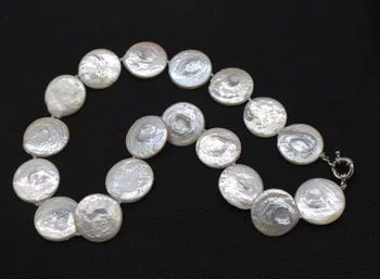 Frershwater pearl white kovanec za 20*4 mm ogrlica 17inch debelo biseri narave FPPJ ženska 2018