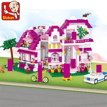 726pcs Prijatelji Pink Dream Serije Sonca Villa Model gradniki Določa Brinquedos DIY Opeke Izobraževalne Igrače za Otroke