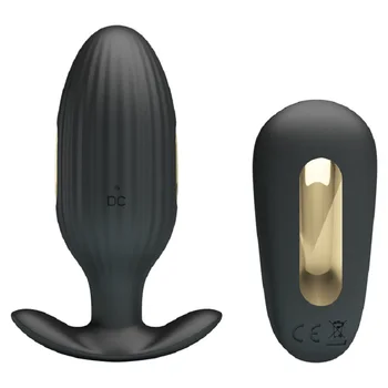 Zelo radi 3 električnega udara 7 vibracije brezžični nadzor zlato silikonske analne kroglice butt plug stimulator vibrator spola igrače, ženska