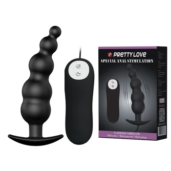 Lepa Ljubezen silikona z vibriranjem butt plug 12 Način prostate vibrator analni seks igrače za žensko analni vibrator massager