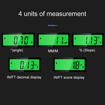 IP54 elektronske ravni digitalni prikaz ravni inclinometer kota šablona ravnilo inclinometer kaliper Aluminij Zlitine Auto Flip 4*90° w