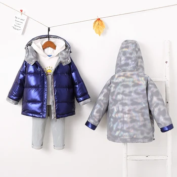 2020 moda za boys&girls plašč otrok navzdol jakna otroška oblačila na obeh straneh, nositi Odsevni tkanine baby puhovka
