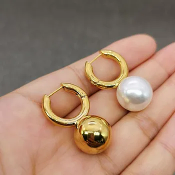 Pearl huggie hoop gold uhani za ženske majhnih francoskem slogu hoop uhani, modni dodatki 2020
