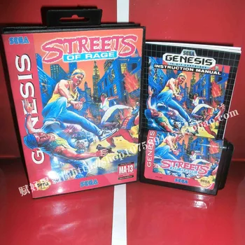Sega MD igro Streets of rage z Box in Priročnik za 16-bitni Sega MD igra Kartuše Megadrive Genesis sistem