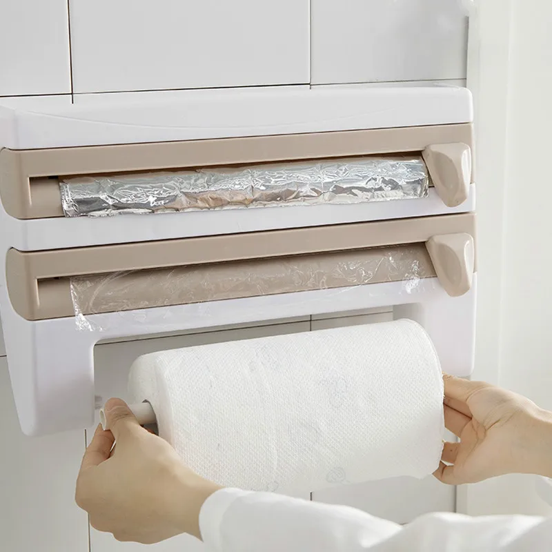 1 KOS Kuhinja embalaža rezanje steni visi papirnato brisačo imetnik plastičnih hladilnik plastično zaviti shranjevanje rack AP1117957