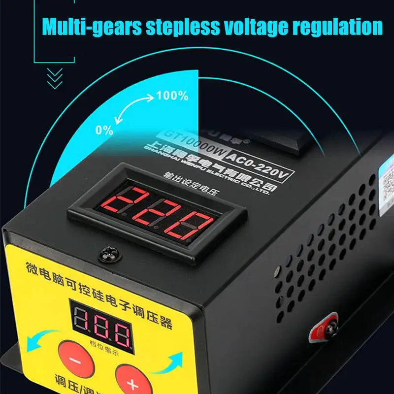10000W AC 0-220V SCR Elektronski Regulator Napetosti LED Zaslon Temperatura Hitrost Prilagodite Regulator Zatemnitev Dimmer Termostat