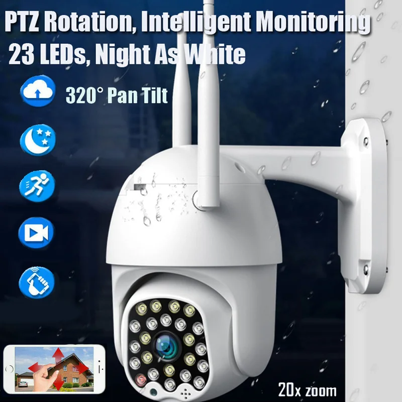 1080P PTZ IP Kamera, Wifi Prostem Speed Dome Brezžični Wifi Varnostne Kamere Pan Nagib 23 LED Luči Omrežja CCTV Nadzor IP Cam