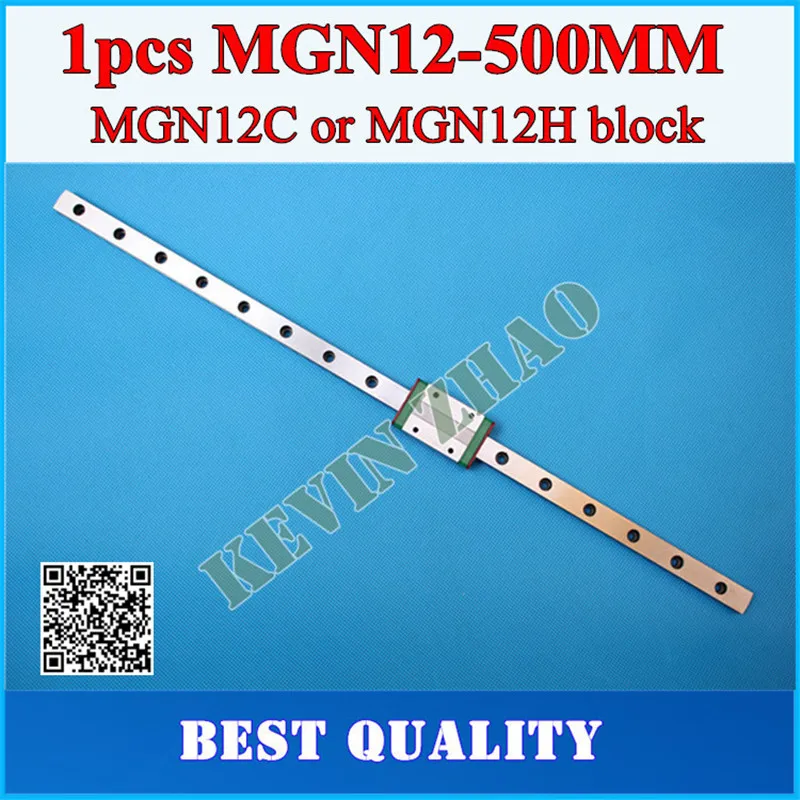 12 mm Linearno Vodilo MGN12 L= 500mm linearni železniškega način + MGN12C ali MGN12H Dolge linearne prevoz za CNC X, Y, Z Osi