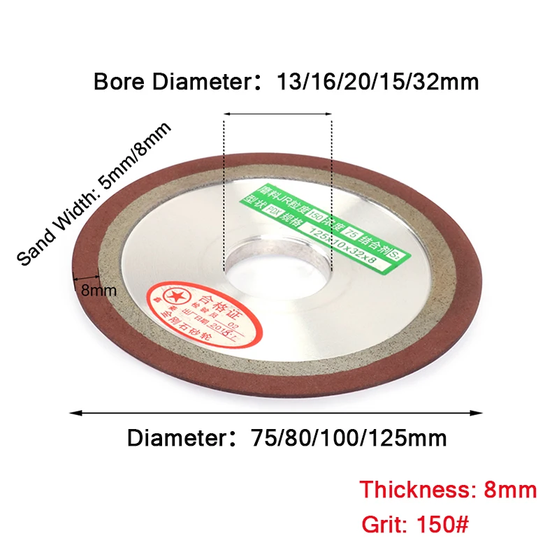 125/150/180/200mm diamantni brusilni disk ostrenje Diamond Brušenje Kolo za Volfram Jekla Rezkanje Orodje Karbida, Kovinske