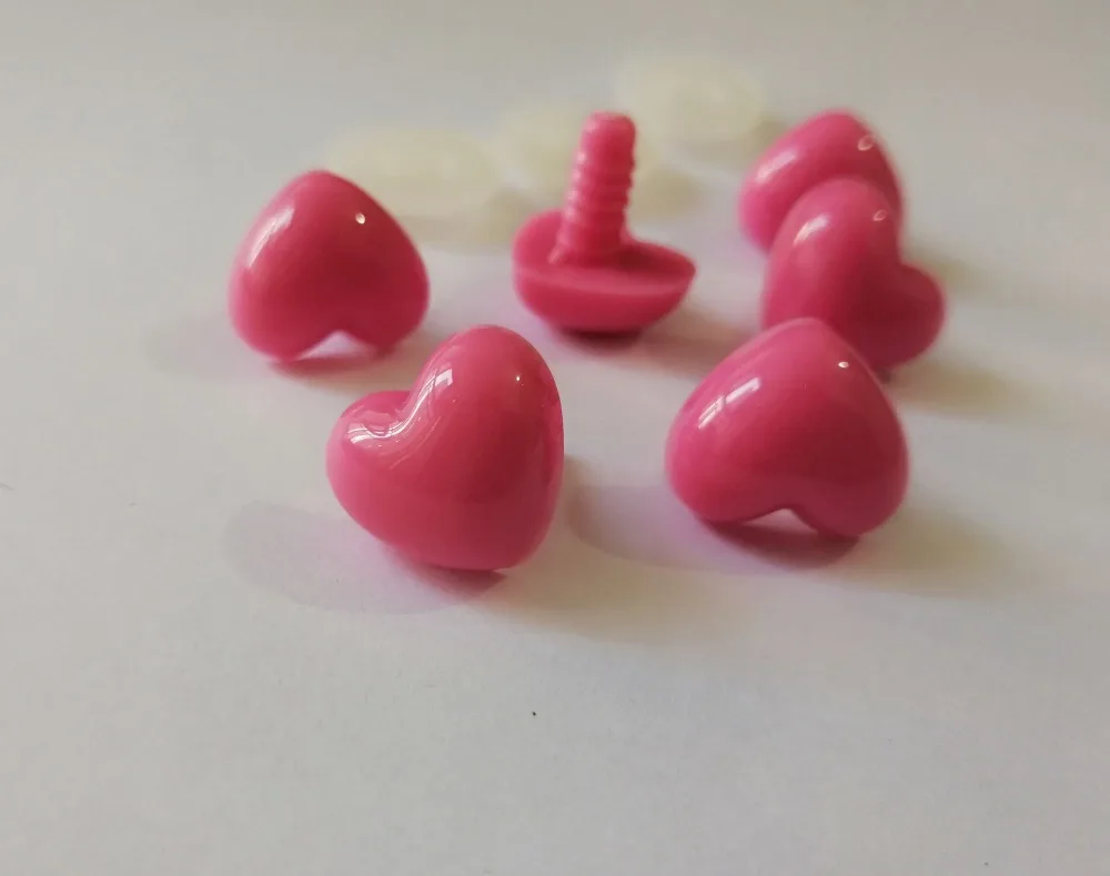 16x18mm roza srce oblika igrača nos varnost igrač nos s težko podložka za diy plišastih lutka ugotovitve--20pcs/veliko