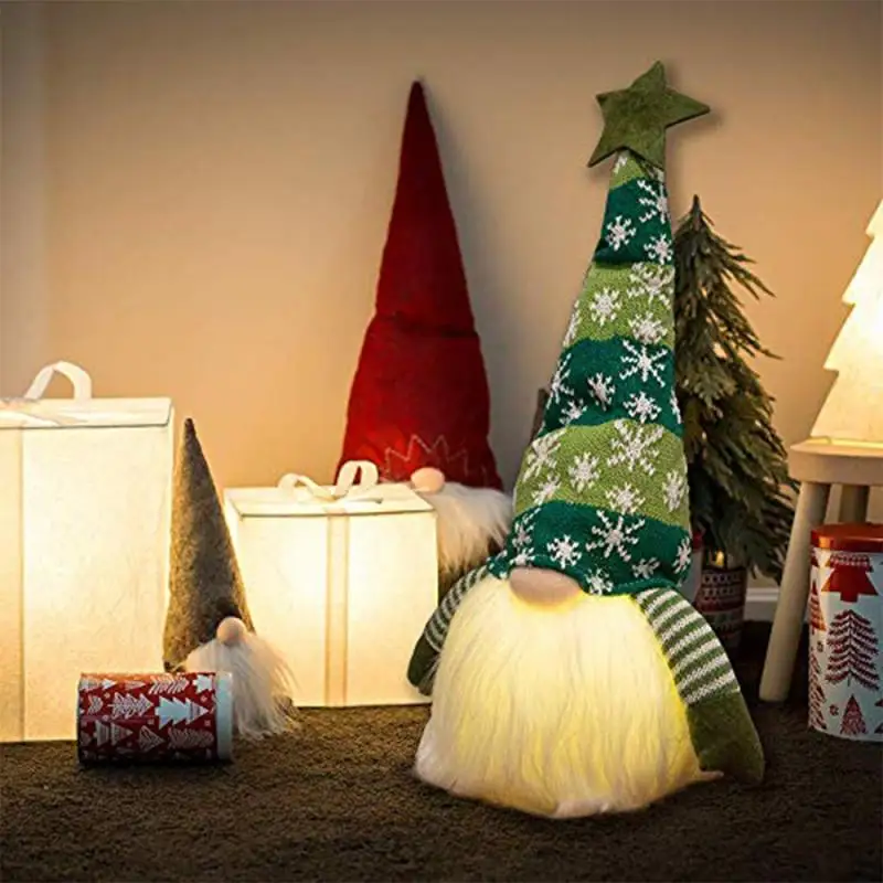 1PC LED Luči Visi Plišastih Lutka Igrače, Ročno izdelane Božično Gnome Elf Pritlikavi Za Božično Darilo Okras Doma Dekoracijo Otroci Igrače