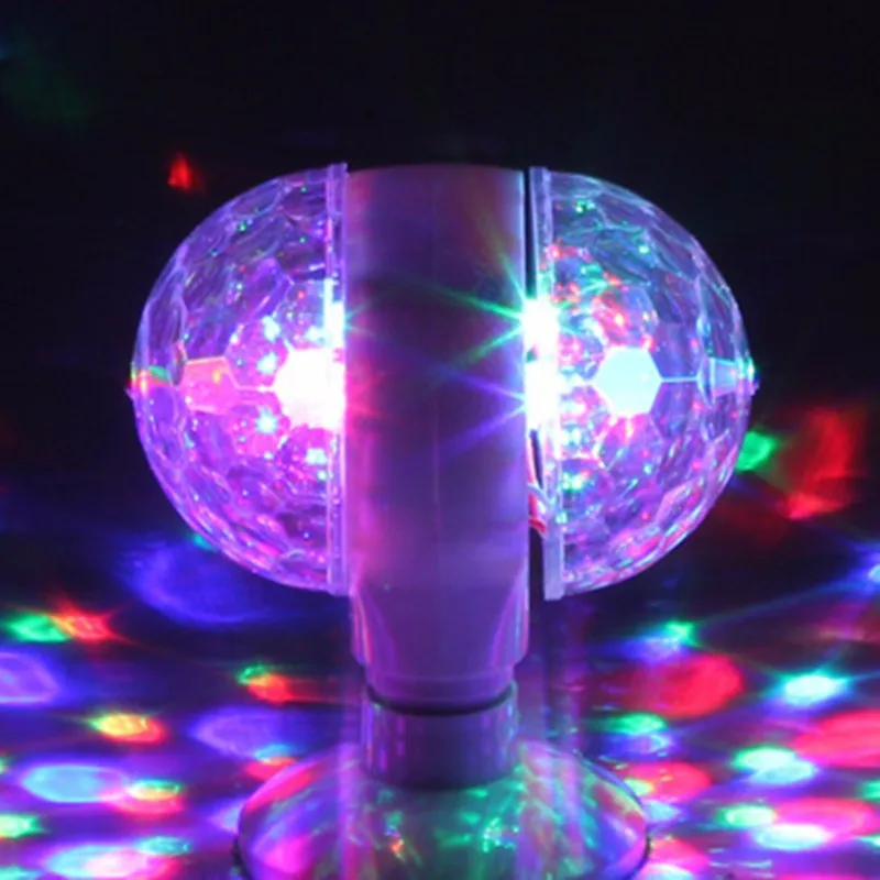 1pcs 6W Obračanje LED Multicolor Kristalno Strobe Žarnica Dvojno E27 RGB Dekor za noč Čarovnic Božično zabavo za Rojstni dan Vrstici ali Karokee