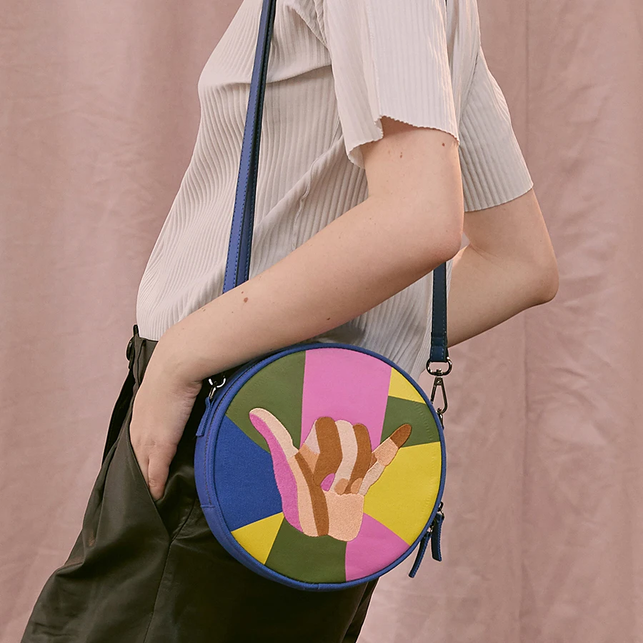 2019YIZISToRE novo izvirno krožne platno ženske messenger vrečke z vezenje in tisk krog torbe za dekleta (ZABAVNIH KIK )