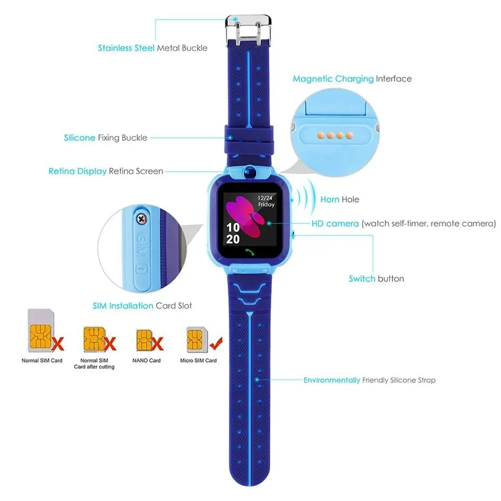 2020 Otroci Horloges Gps Sos/Kg Locatie Multifunctionele Pametno Gledati Waterdichte Smartwatch Voor Otroci Voor Ios Android Pametni Otroci