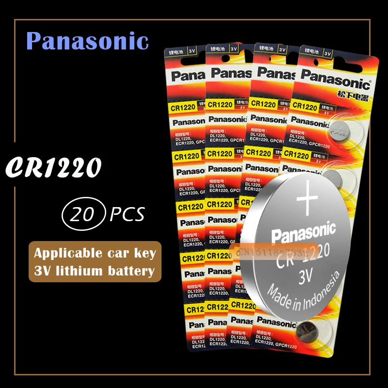 20PCS Panasonic CR1220 Gumb Celice Kovanec Baterije CR1220 Avto Daljinsko upravljanje Električni Alarm 3V Litijeva Baterija