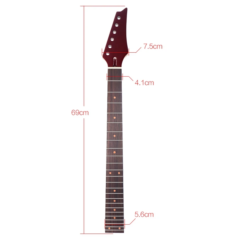 24 Prečke Nove Nadomestne Javorjev Vrat Palisander Fretboard Fingerboard za Električno Kitaro, Rdeča