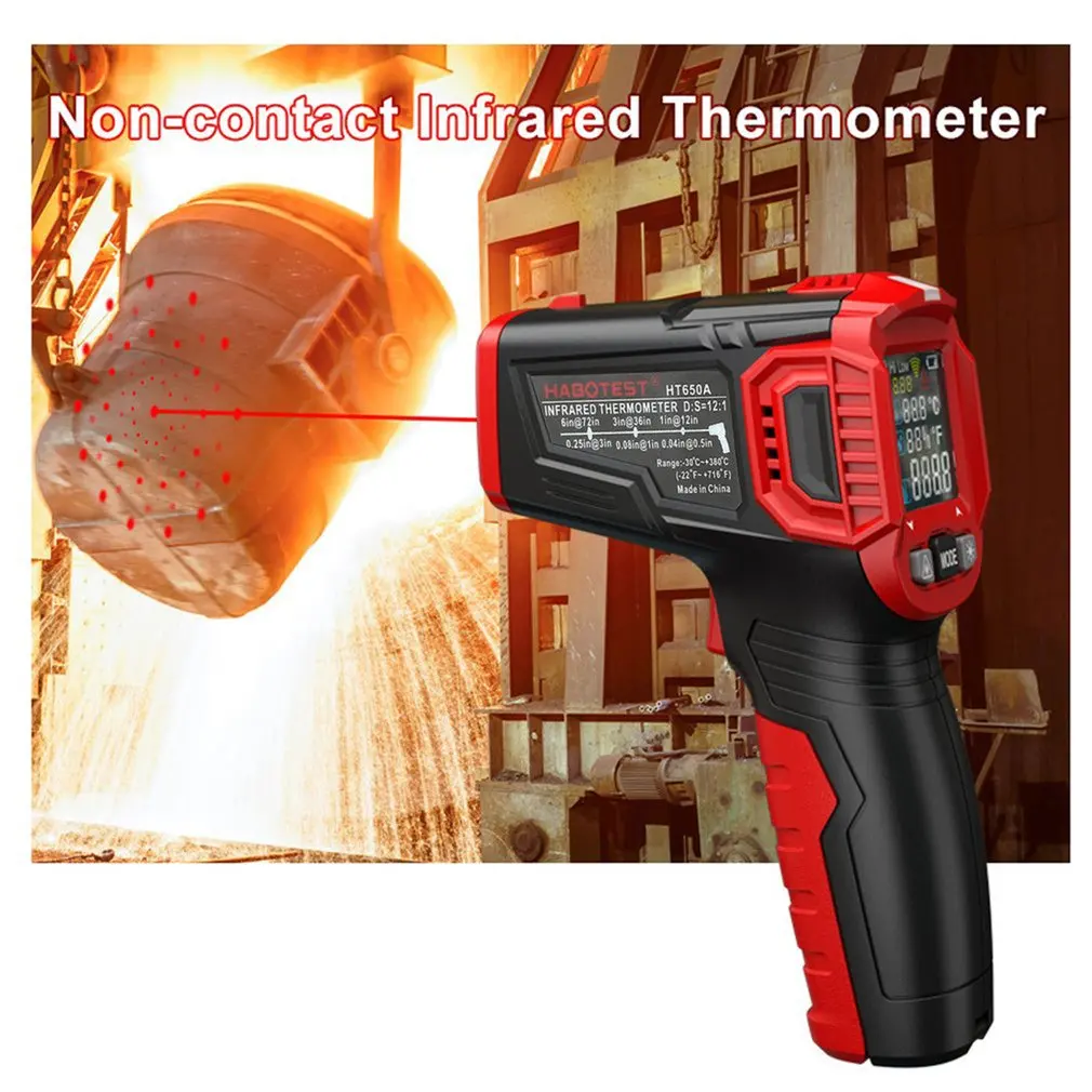 -30-550℃ Industriji Digitale Infrardeči Termometer Čelo Brezkontaktno Laser Temperatura Strokovni Industrijski Temperatura Pištolo