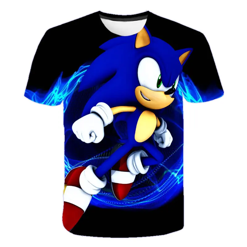 3D Priložnostne Fantje oblačila, Sonic Hedgehog t shirt je natisnjena Otroci obleke poletje majica Fashion ulica risanka T-shirt