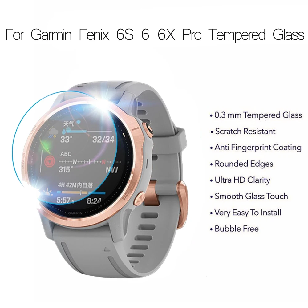 3Pcs/veliko gledati HD film Za Garmin Fenix 5 5s Plus 6S 6X 6 Pro Ultra Jasno Kaljeno Steklo film Stražar Premium Screen Protector