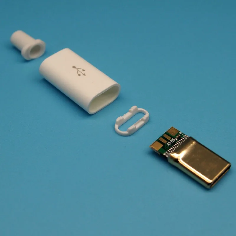 5set 4 leta 1 gold plating USB3.1 Tip-C moški vtič z varjenje ploščo s plastično lupino