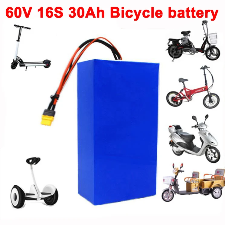 60V 16S8P 30Ah 18650 litij-ionska baterija 750W 1000W 1800W Bilance avto na Električni Kolesa Skuterji tricikel baterij z 30A BMS