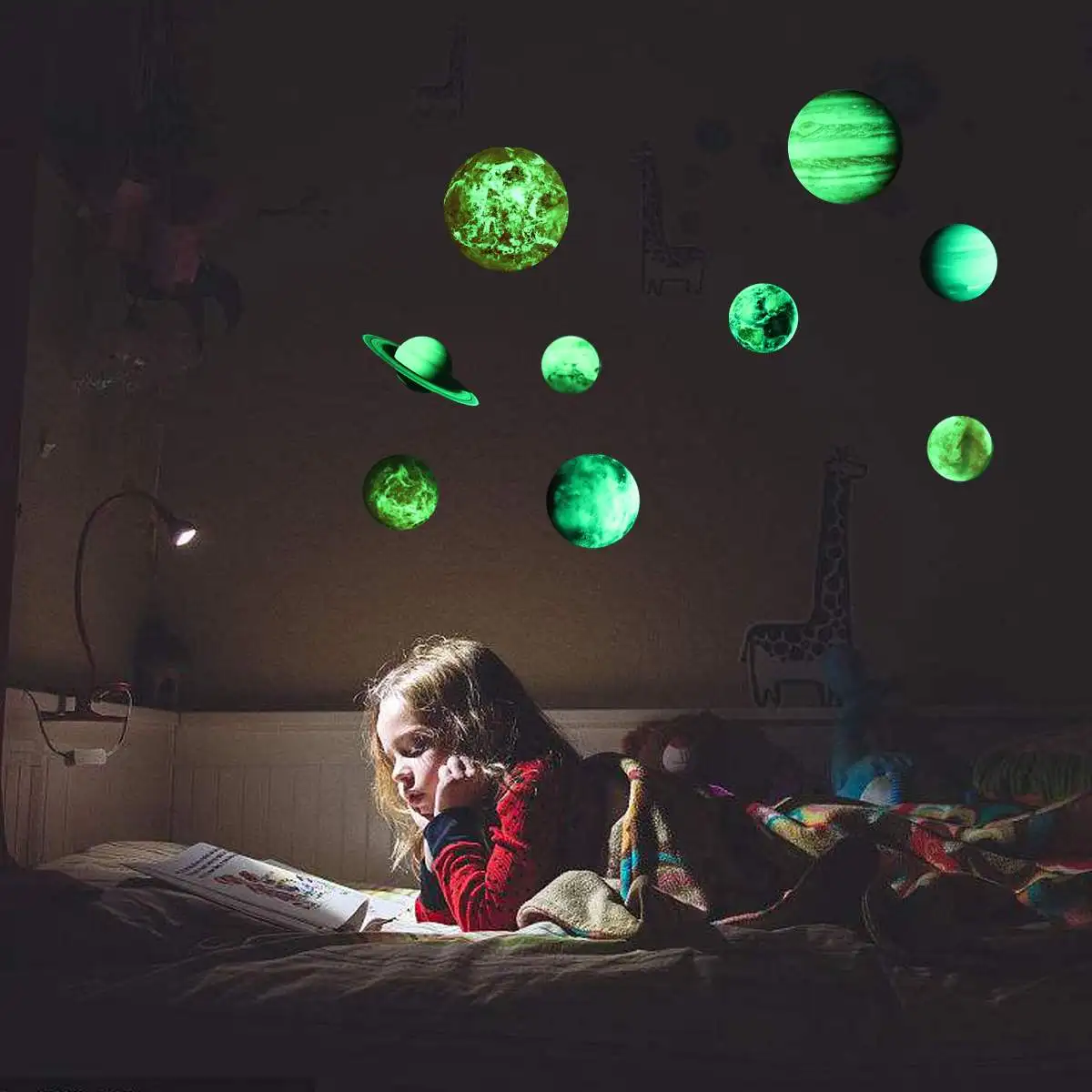 9Pcs/Set PVC Žareti V Temno Solarni Sistem Stenske Nalepke so Odstranljive Ozadje 9#Planetov Nalepko Domov Otroci Soba Dekoracijo Daril