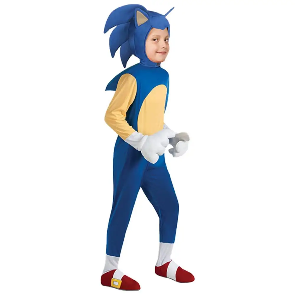 Anime Sonic Hedgehog Cosplay Kostum Otroci Fantje Halloween Carnival Pustna Otrok Srčkan Risanka Jumpsuit Klobuk Oblačila, Ki