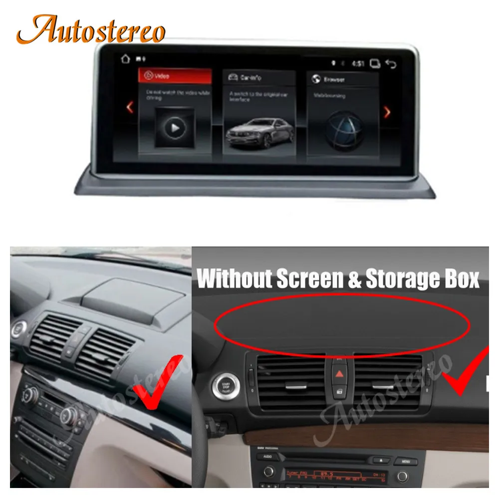 Auto Stereo Za BMW E87 E81 E82 E88 Android 10 4+64 G RAM PX6 Avto GPS Navigacija Zaslon IPS WIFI Google Carplay Idrive Vodja Enote