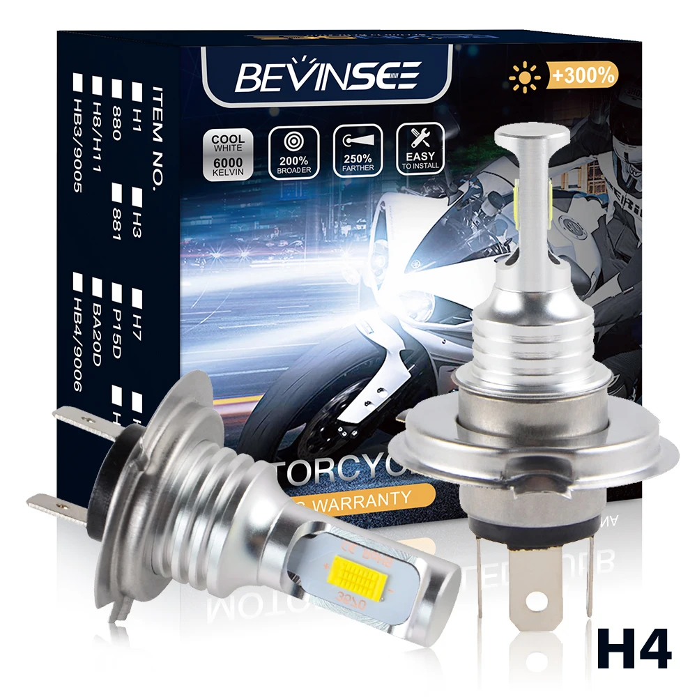 Bevinsee H4/9003/HS1 LED Smerniki Žarnice CSP 100W 3000LM Žaromet Za Suzuki Marauder 800 1600 VX800 Burgman 400 650 Boulevard