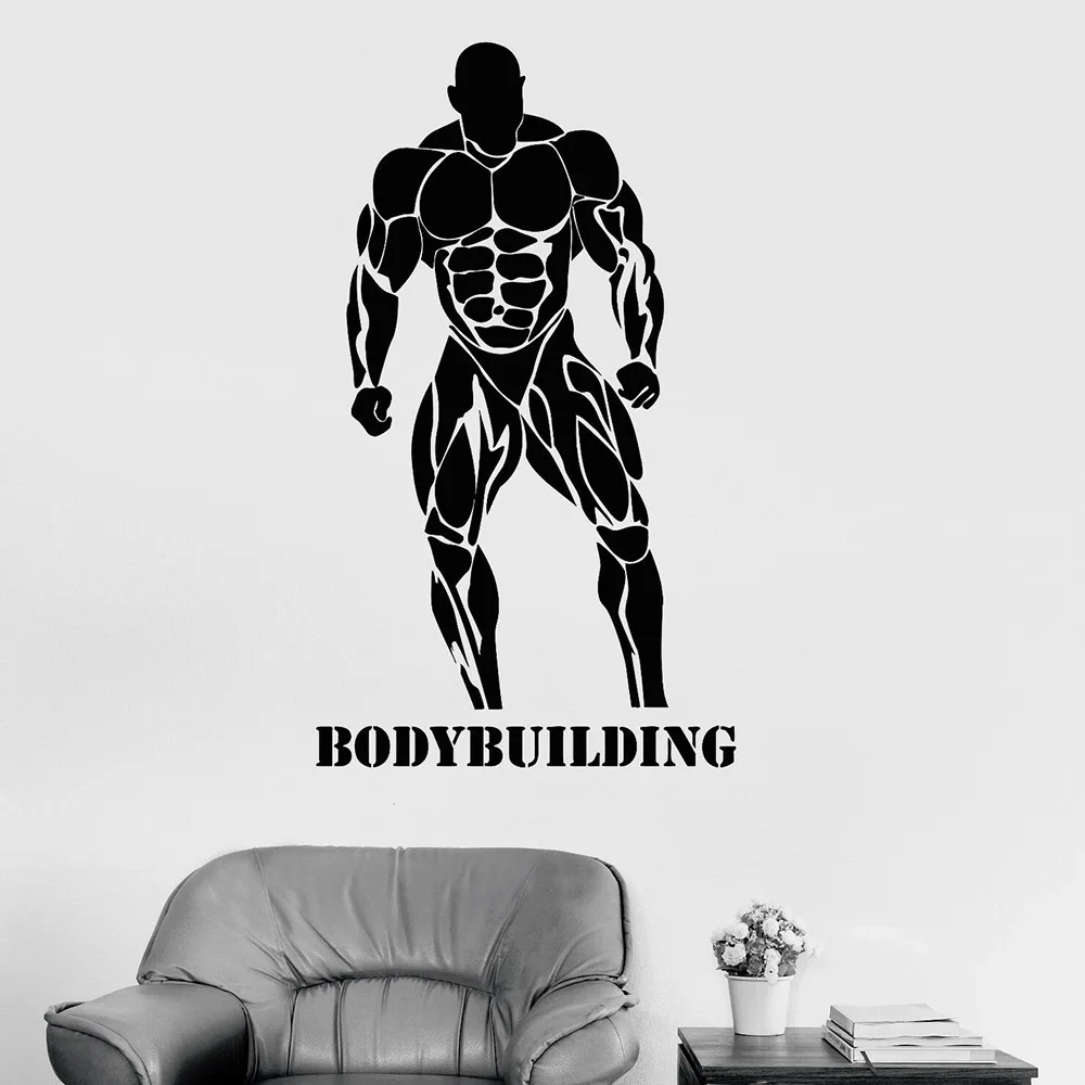 Bodybuilding Mišične Človek Vinil Vinilna Fitnes Stenske Nalepke Telovadnici Doma Dekor Spalnica Dekoracijo Dodatki Art Freske C794