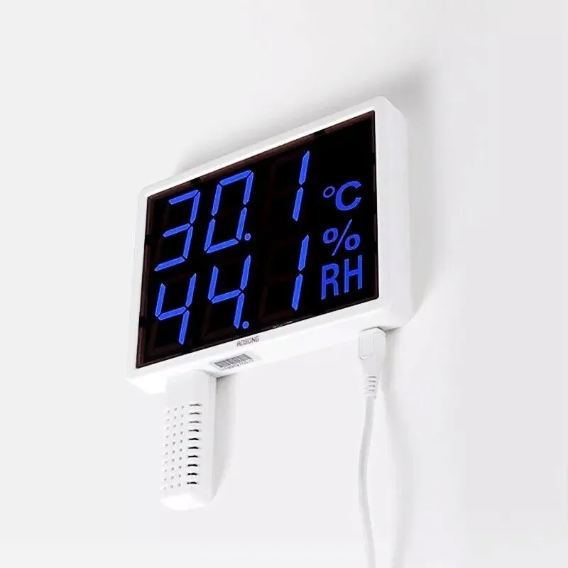 Brezplačna dostava 1x Industrijske Stenske Temperatura Vlažnost Digitalni Detektor Temperature & Vlažnost Meter Velik LED zaslon