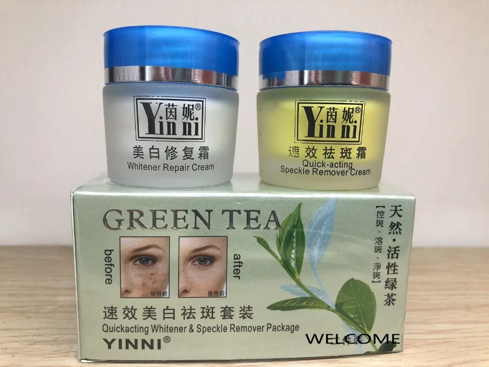 Brezplačna Dostava YINNI Zeleni čaj proti freckle za nego kože, kreme za beljenje za obraz odstranjevanje pigmenta 2 in1 8pcs/veliko L56