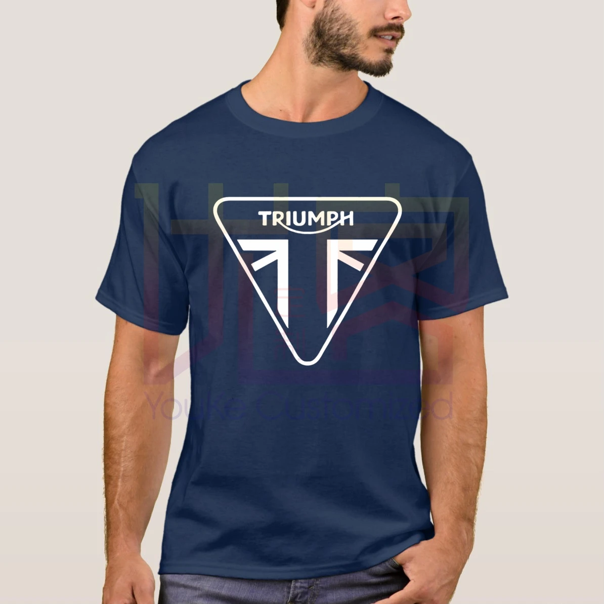 Casual Moški T-shirt Kratek Rokav motorno kolo Triumph Logotip T-shirt Obleko Izvirne Tiskane Velike Velikosti Xxxl Vrh Tee Moški Phiking