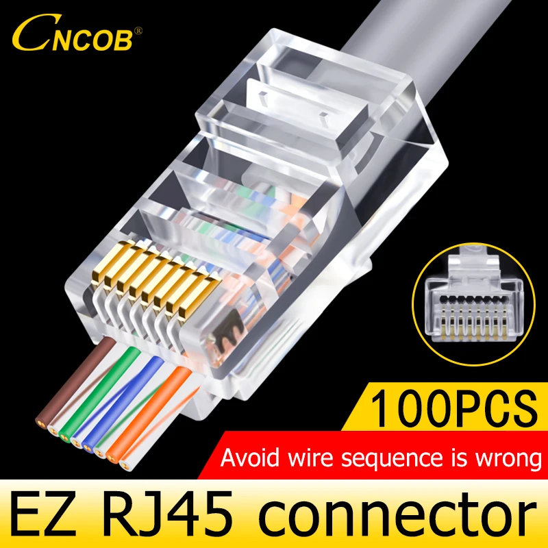 CNCOB Cat5e plug perforirano omrežni kabel rj45 priključek omrežni priključek skozi luknjo 8P 8-core 100 kozarcev