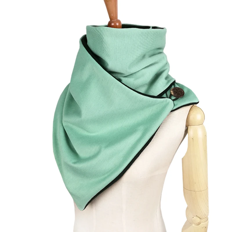 Couverture Design Zimski Šal Ženske Človek Foulard Femme Plesti Mens Gumb Vratu Toplejše Šal Hidžab Šal Ovije