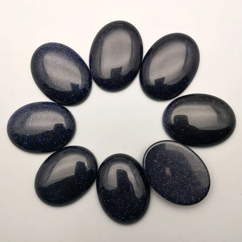 Debelo modri pesek Naravni Kamen 40x30MM Kroglice za nakit, izdelava cab chrysoprase Obroč obesek pribor 10Pcs/veliko Brezplačna dostava