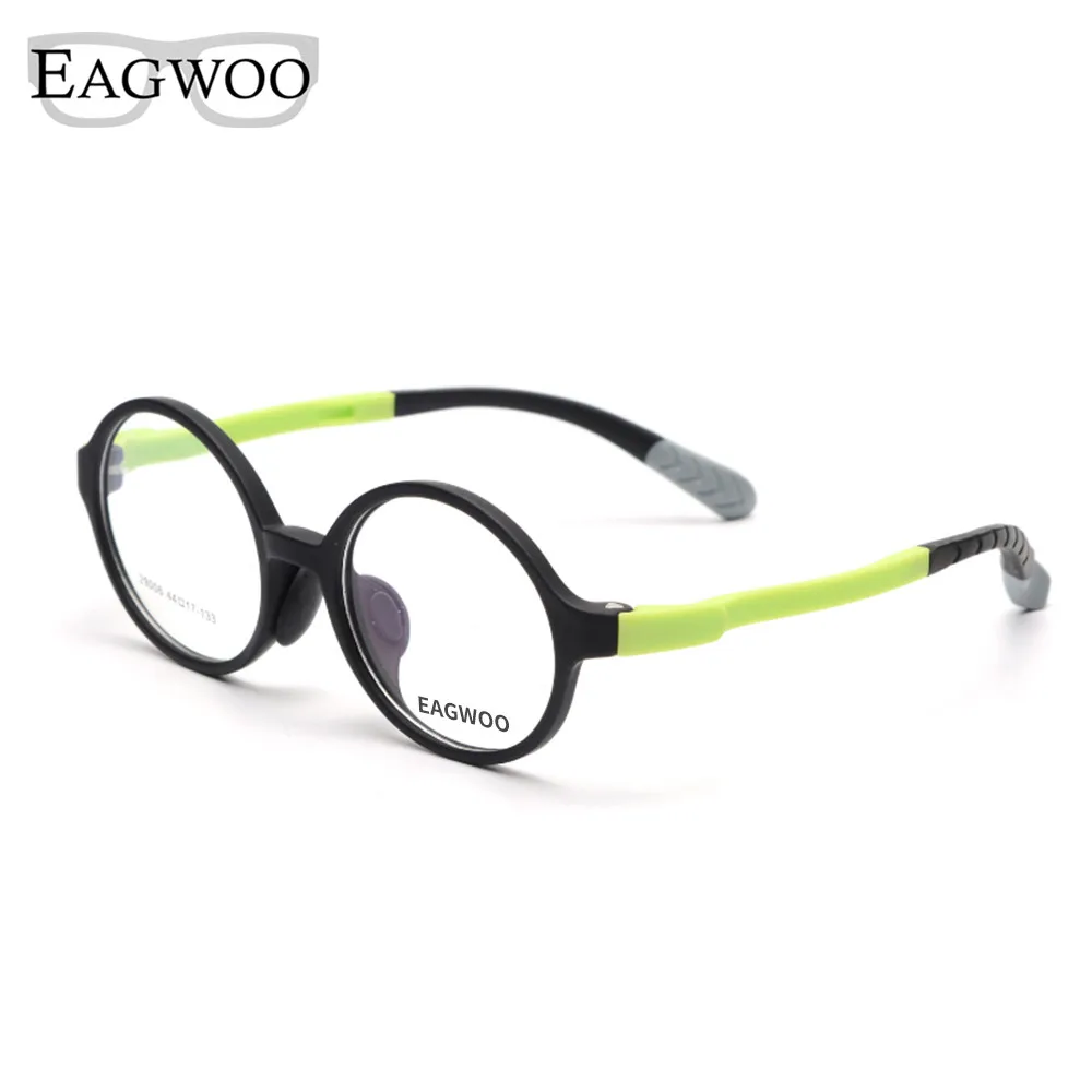 Eagwoo Silicij Mehko Otrok Očala Krog Letnik Sepectacle Optični Okvir z Golo Vizijo Leče Spektakel 29006