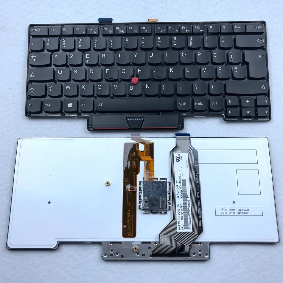 Francoski Osvetljen Laptop tipkovnici Lenovo ThinkPad X1 Carbon 1. Gen Fru 04Y0797 deli ne 0C02188 FR Azerty Postavitev