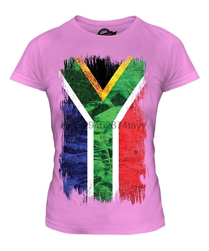 Južna Afrika Grunge Zastavo Dame Opremljena Majica S Kratkimi Rokavi Top T-Shirt Za Moški Ženska Kratek Rokav T Shirt Poletje