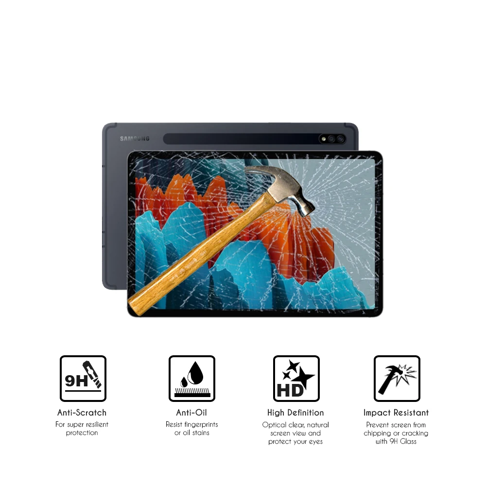 Kaljeno steklo tablet Protector for Samsung Galaxy Tab S7 + Plus 12.4
