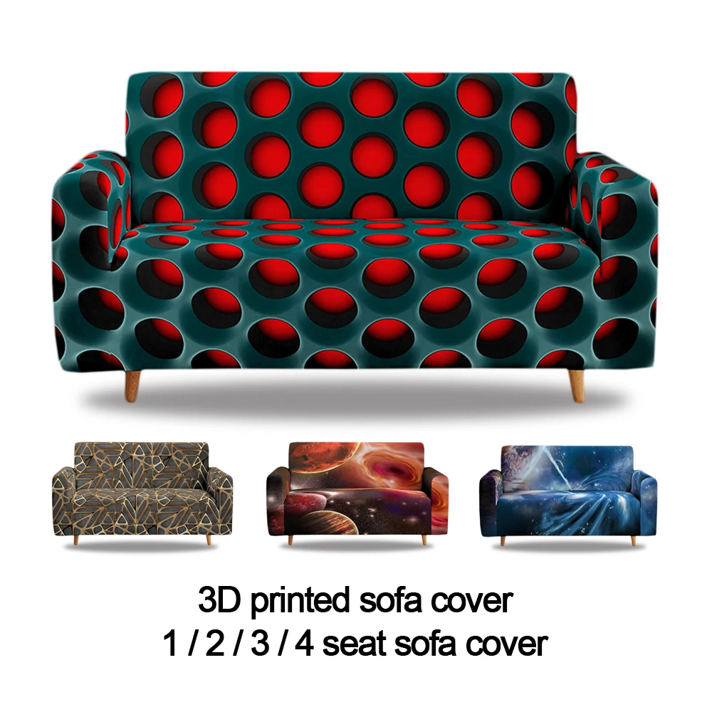 Kavč Kritje Elastična Kavč Kritje 2020 Novo 3D Tiskanje non-slipL Obliko 1/2/3/4 Sedežna Kavču Kritje Kavč Kritje za dnevno Sobo