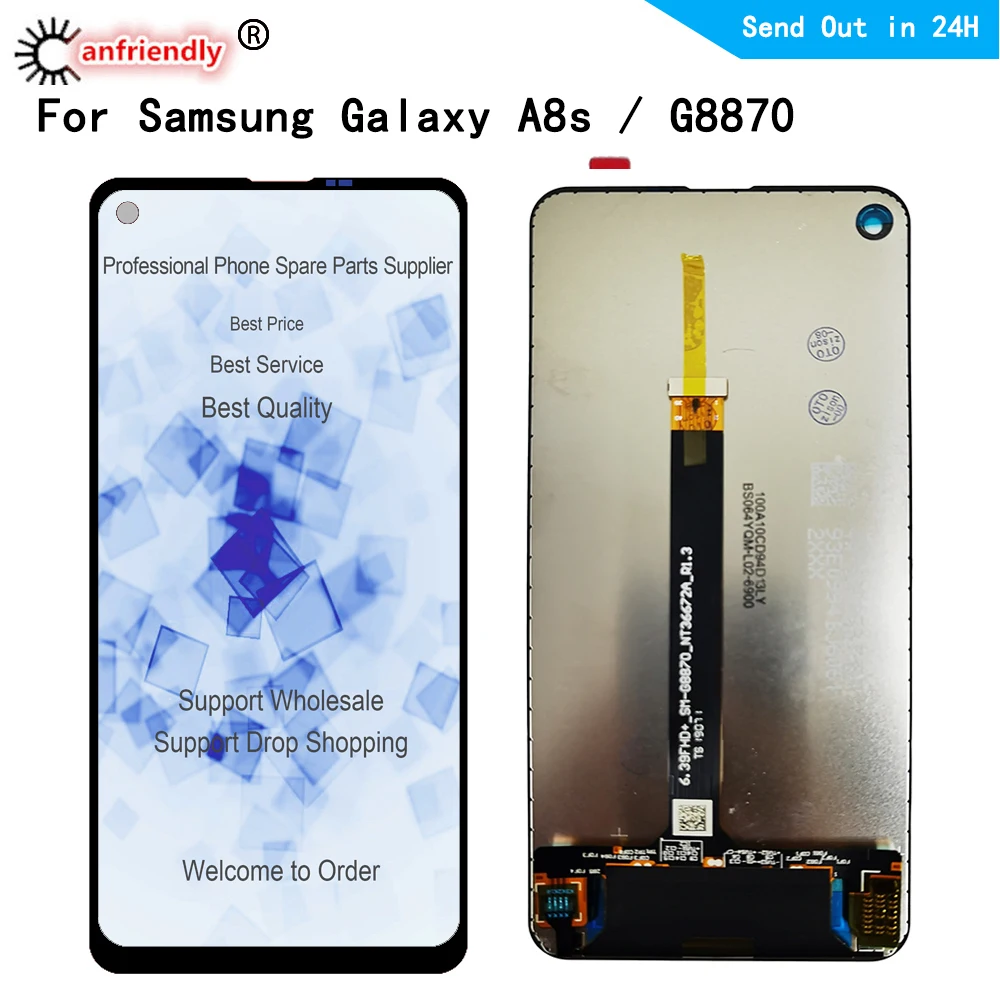 LCD zaslon Za Samsung Galaxy A8S G8870 G887F G887N A9 Pro 2019 LCD Zaslon na Dotik senzor Računalnike z okvirjem Skupščine