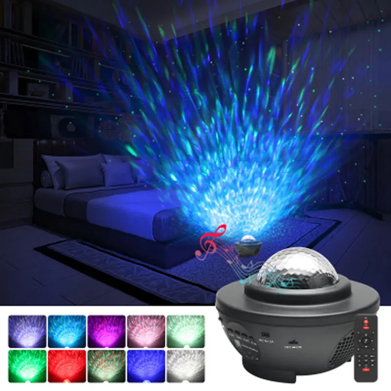 LED nebo Galaxy Star Projektor Daljinsko Bluetooth music box igralec barva počitnice Razsvetljave Svetilke USB, baterije Zvezdnato noč lučka