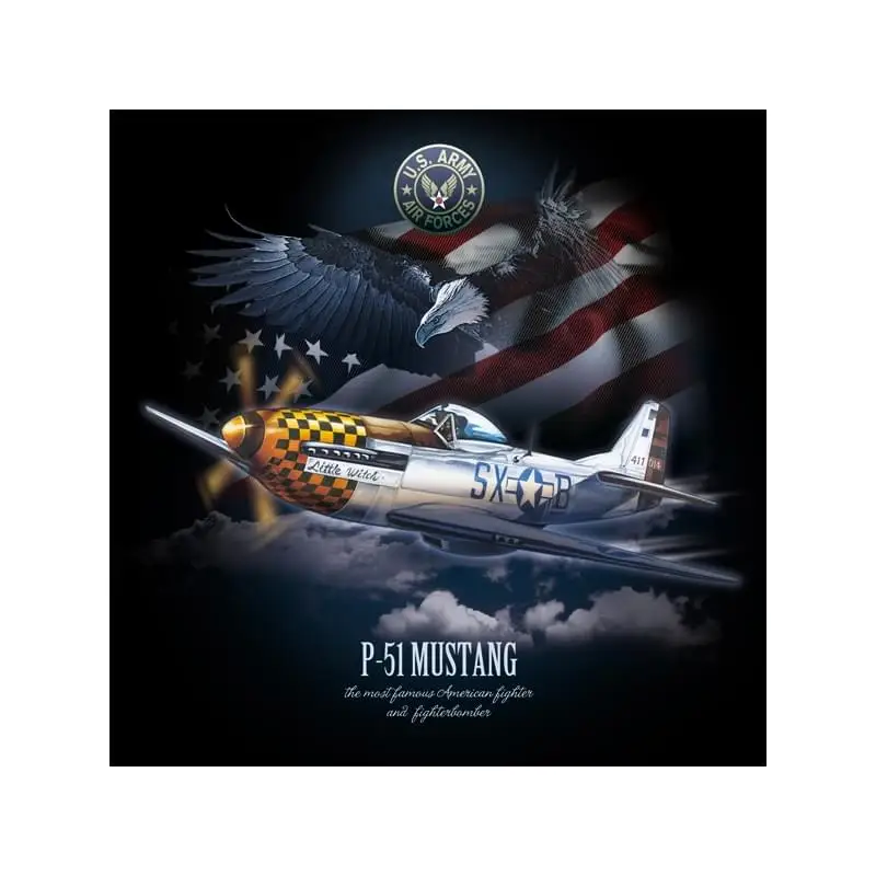 Letalo P-51 MUSTANG moška T-shirt Odraža Wild West