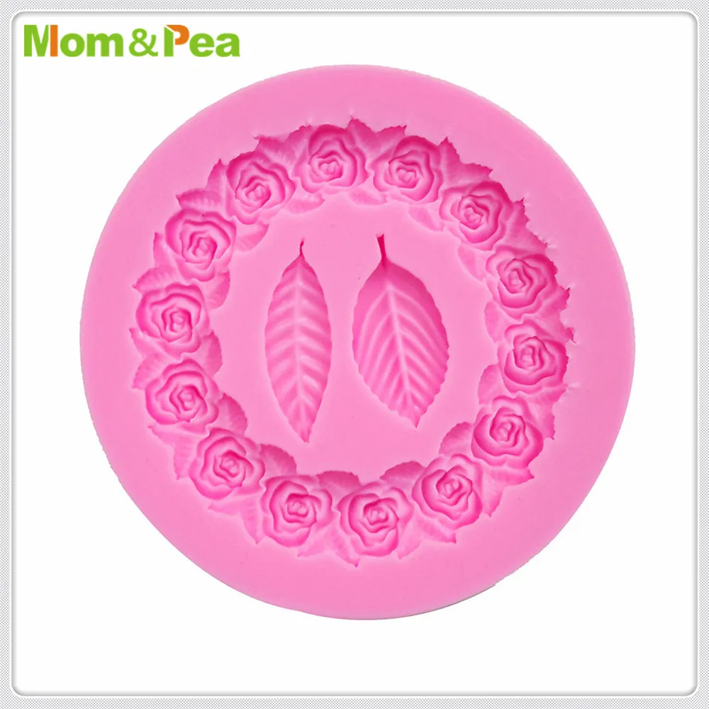 Mama&Grah MPA1923 Cvetlični Zanke & Listov Silikonsko Plesni Torto Dekoracijo Fondat Torto 3D Plesni, Hrana Razred