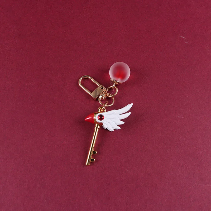 Moda 3D Dekle Sakura Različnih Sakura Čarobno Palico, Keychain Avto Vrečko Obesek ključe za Ženske Dekle Risanka Novo Leto Nakit