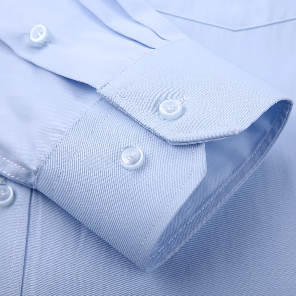 Moška Classic Long-Sleeve Solid/prugasta Osnovne Obleko Srajce En Obliž Žep Standard-fit 40% Bombaž Delo Urada Uradna Majica