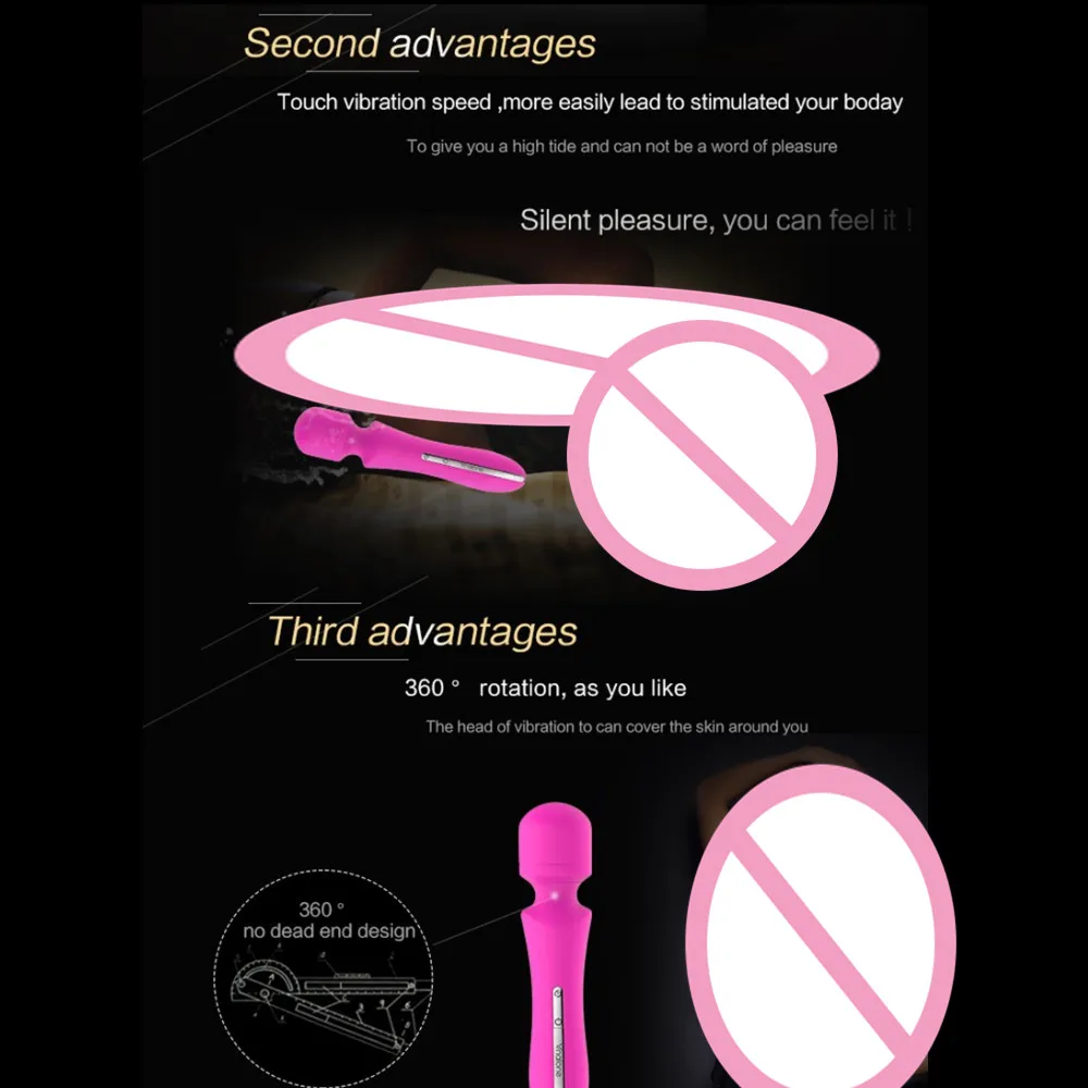 Nalone Nepremočljiva USB Polnilne Silikonski AV Čarobno AV Vibrator,7 Vrst Vibracij Klitoris Vibrator Massager Masturbator za Ženske